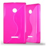 Coque silicone unie compatible givré rose nokia lumia 435 - neuf Coque silicone unie compatible givré rose nokia lumia 435 - neuf