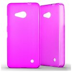 Coque silicone unie compatible givré rose nokia lumia 550 - neuf Coque silicone unie compatible givré rose nokia lumia 550 - neuf
