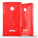 Coque silicone unie compatible givré rouge nokia lumia 435 - neuf Coque silicone unie compatible givré rouge nokia lumia 435 - neuf