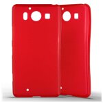 Coque silicone unie compatible givré rouge nokia lumia 950 - neuf Coque silicone unie compatible givré rouge nokia lumia 950 - neuf
