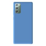 Coque silicone unie mat bleu compatible samsung galaxy note 20 - neuf
