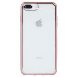 Coque souple transparente m�tal rose pour iphone 6 plus / 6s plus / 7 plus / 8 plus - neuf