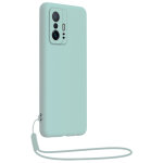 Coque xiaomi 11t / 11t pro silicone + dragonne assortie bleu ciel bigben - neuf