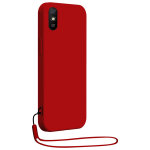Coque xiaomi redmi 9a silicone + dragonne assortie rouge bigben - neuf