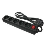 Dexlan multiprise de 5 prises avec interrupteur noire - 4, 0 m - neuf