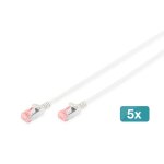 Digitus c�ble de raccordement fin cat 6 u / ftp, 5 pi�ces - neuf