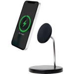 Double chargeur induction compatible magsafe 15w stand noir bigben - neuf