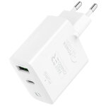 Double chargeur maison usb a + c pd 32w (12 + 20w) power delivery blanc puro - neuf