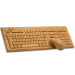 Ensemble clavier souris sans fil en bois - qwerty it - r�cepteur usb - alimentation piles aaa - design ...