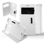 Etui folio blanc compatible alcatel one touch pop star - neuf