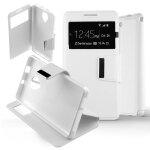 Etui folio blanc compatible alcatel one touch pop up - neuf