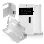 Etui folio compatible blanc wiko rainbow jam - neuf