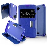 Etui folio bleu compatible sony xperia e4 - neuf