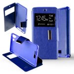 Etui folio bleu compatible wiko selfy 4g - neuf