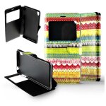 Etui folio compatible frises colores sony xperia z3 - neuf