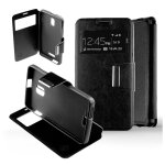 Etui folio compatible noir alcatel one touch pop star - neuf