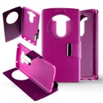 Etui folio rose fushia compatible lg g4 pro - neuf