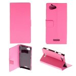Etui folio compatible rose fushia sony xperia l - neuf