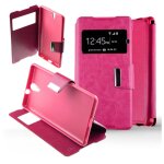 Etui folio compatible rose fushia sony xperia c5 ultra dual - neuf