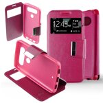 Etui folio rose compatible lg q8 - neuf