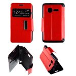 Etui folio rouge compatible alcatel one touch t'pop - neuf