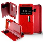 Etui folio rouge compatible htc one m9 - neuf