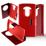 Etui folio rouge compatible lg g4 pro - neuf