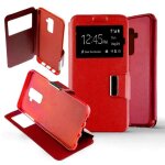 Etui folio rouge compatible samsung galaxy j8 2018 - neuf