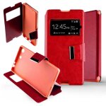 Etui folio rouge compatible sony xperia m5 - neuf