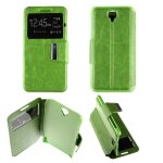 Etui folio vert compatible alcatel one touch idol 2 - neuf