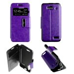 Etui folio violet compatible alcatel one touch idol mini - neuf