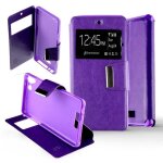 Etui folio violet compatible wiko selfy 4g - neuf