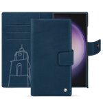 �tui portefeuille cuir samsung galaxy s24 ultra - rabat portefeuille - blu mediterran ( pantone #0e3043 ...