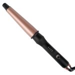 Fer  boucler conique cramique gant chaleur led, or rose - neuf