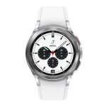 Galaxy watch4 classic 42mm boitier argent - super amoled - bluetooth - bracelet sport blanc - neuf