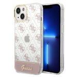 Guess �tui pour iphone 14 plus 6, 7 rose �tui rigide 4g pattern scrip - neuf