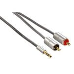 Hama 00080864 câble audio 1 m 3, 5mm 2 x rca argent - neuf Hama 00080864 câble audio 1 m 3, 5mm 2 x rca argent - neuf