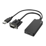 Hama 00200342 cble vido et adaptateur 0, 15 m usb type - a + vga (d - sub) hdmi noir - neuf