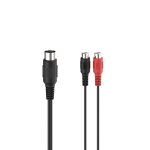 Hama 00205189 cble audio 0, 1 m din (5 - pin) 2 x rca noir, rouge - neuf