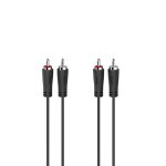 Hama 00205257 cble audio 1, 5 m 2 x rca noir - neuf