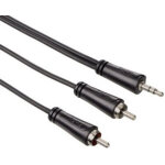 Hama 75122297 cble audio 5 m 2 x rca 3, 5mm noir - neuf