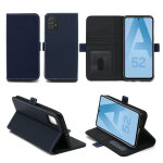 Housse bleue pour samsung galaxy a52 4g / a52 5g / a52s etui bleu protection portefeuille � rabat avec ...