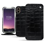 Housse cuir apple iphone xs - rabat vertical - noir - cuirs sp�ciaux - neuf