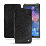 Housse cuir nokia 7 plus - rabat horizontal - noir - cuir grain - neuf