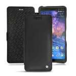 Housse cuir nokia 7 plus - rabat horizontal - noir - cuir lisse - neuf