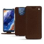 Housse cuir nokia 9 pureview - rabat vertical - marron - cuir grain - neuf