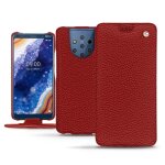 Housse cuir nokia 9 pureview - rabat vertical - rouge - cuir grain - neuf