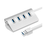 Hub metal 4 ports usb 2. 0 pour mac et pc multi - prises adaptateur rallonge (argent) - neuf