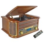 Inovalley retro29e - n chane hifi vinyle style rtro - bluetooth 5. 0 - 2x20w - lecteur cd / k7 audio ...