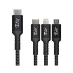 Jaym - cable premium 1, 5 m - usb - c vers 3 sorties : lightning type - c et micro usb - garanti ą vie ... Jaym - cable premium 1, 5 m - usb - c vers 3 sorties : lightning type - c et micro usb - garanti ą vie ...